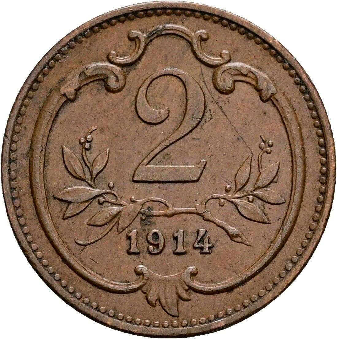 2 Heller Franz Joseph I. 1848-1916 1914 – Vorderseite