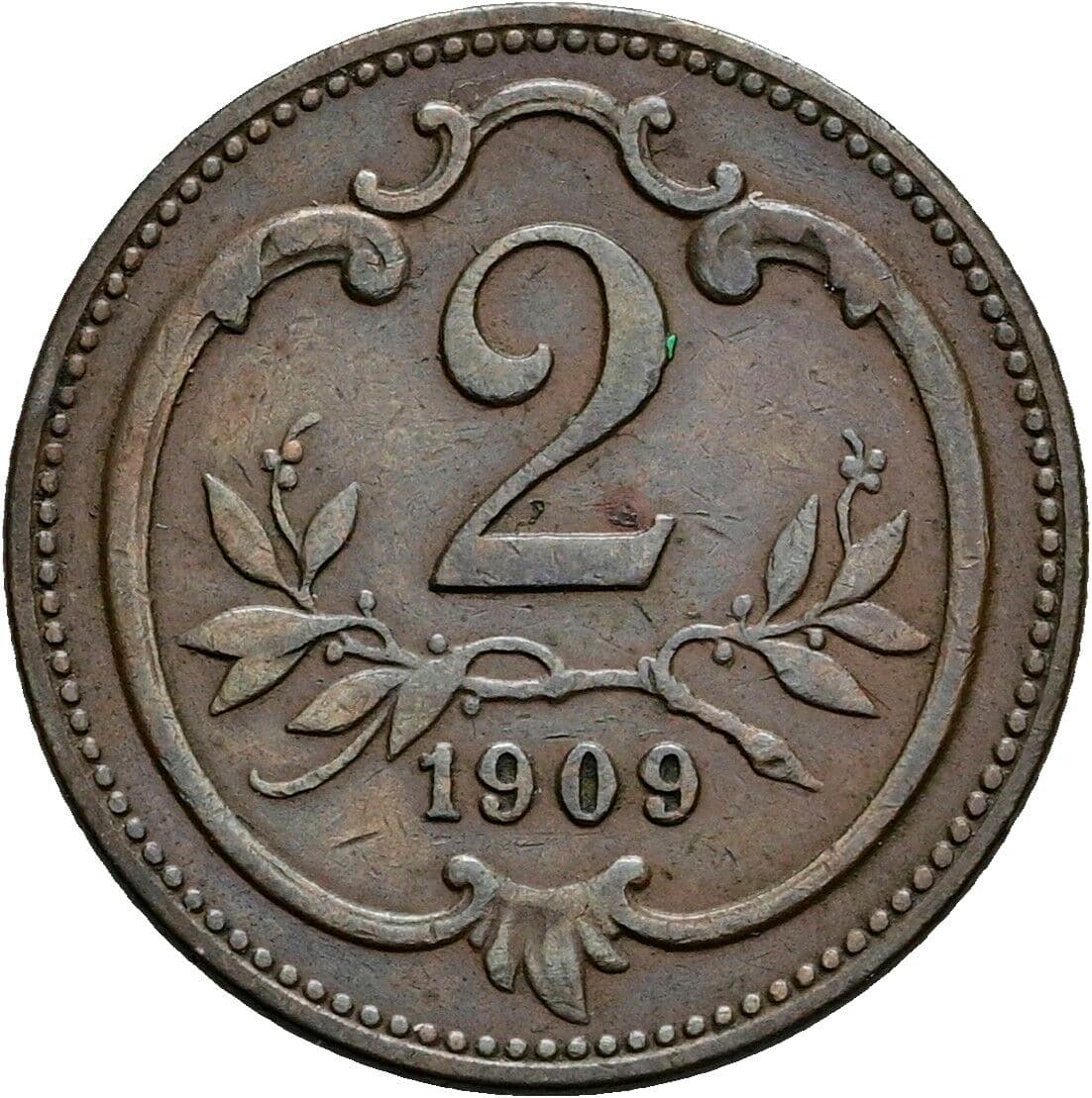 2 Heller Franz Joseph I. 1848-1916 1909 – Vorderseite