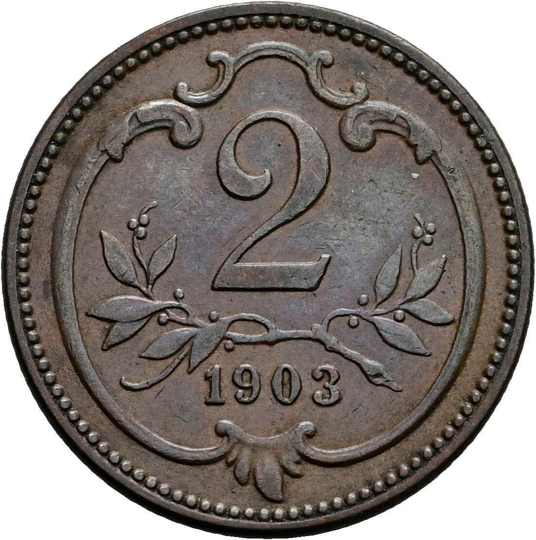 2 Heller Franz Joseph I. 1848-1916 1903 – Vorderseite