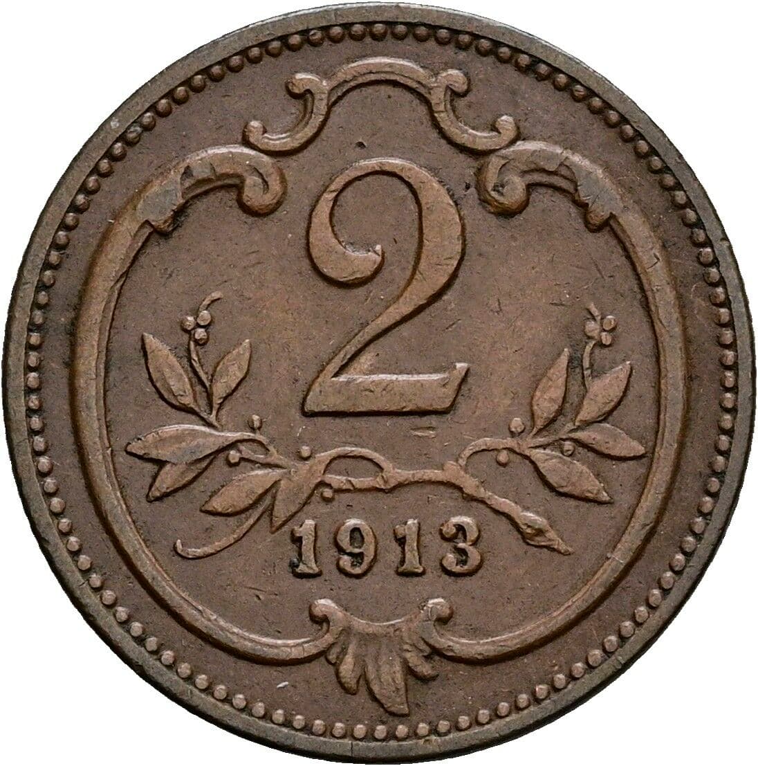 2 Heller Franz Joseph I. 1848-1916 1913 – Vorderseite