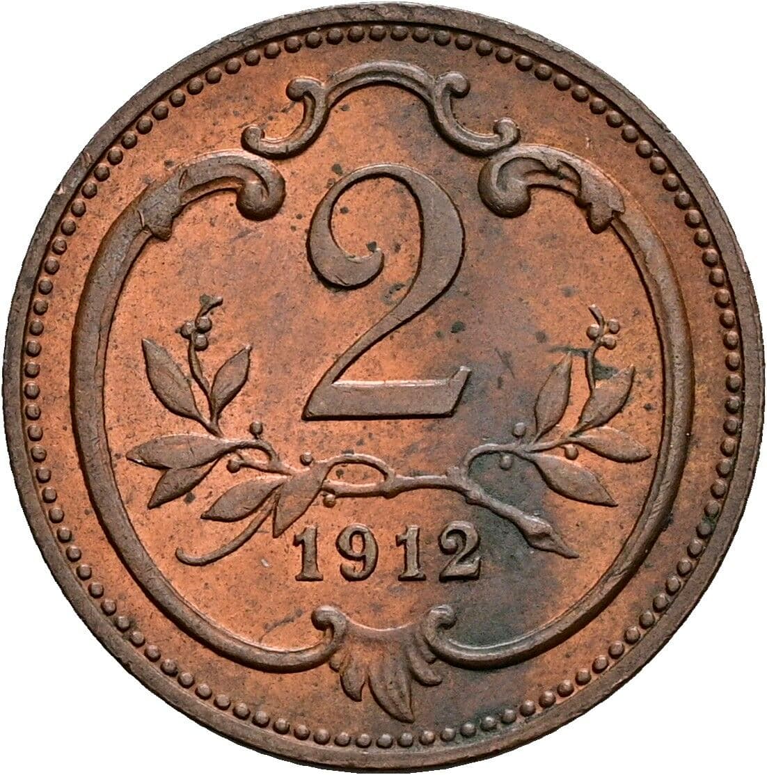 2 Heller Franz Joseph I. 1848-1916 1912 – Vorderseite