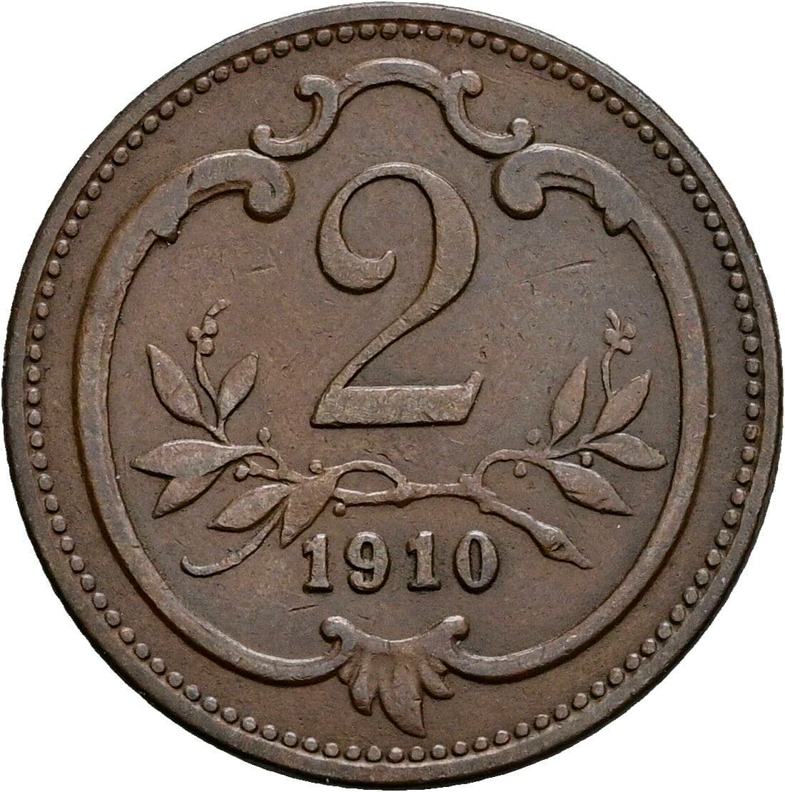 2 Heller Franz Joseph I. 1848-1916 1910 – Vorderseite