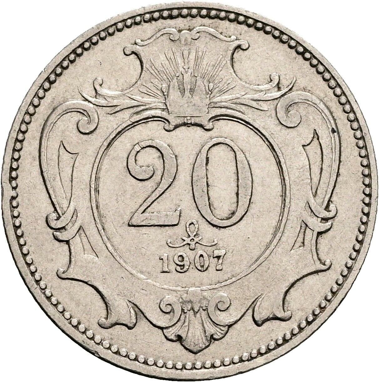 20 Heller Franz Joseph I. 1848-1916 1907 – Vorderseite