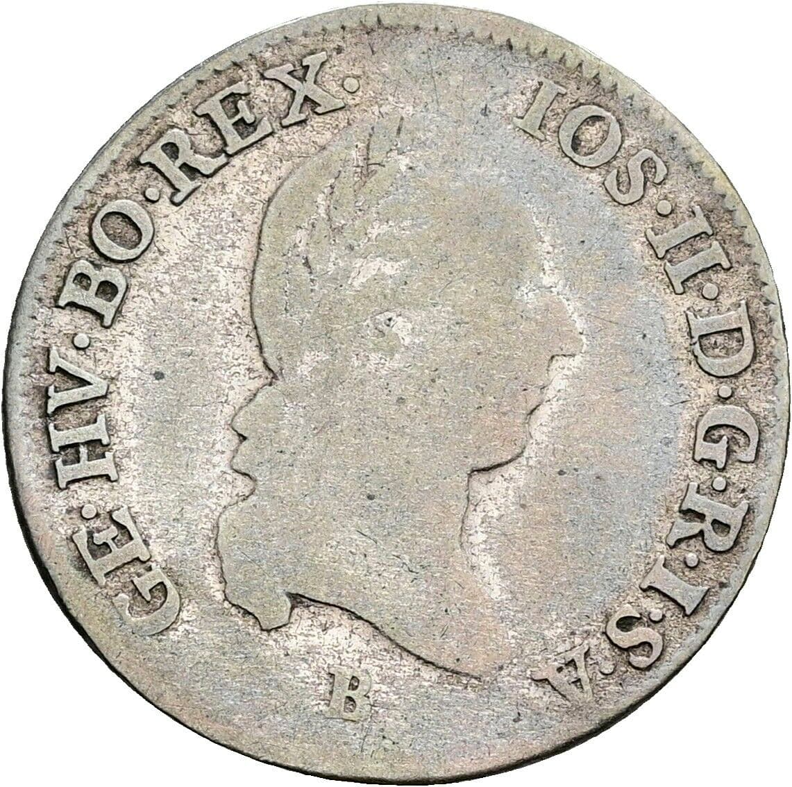 3 Kreuzer Joseph II. 1780-1790 1788 B, Kremnitz – Vorderseite