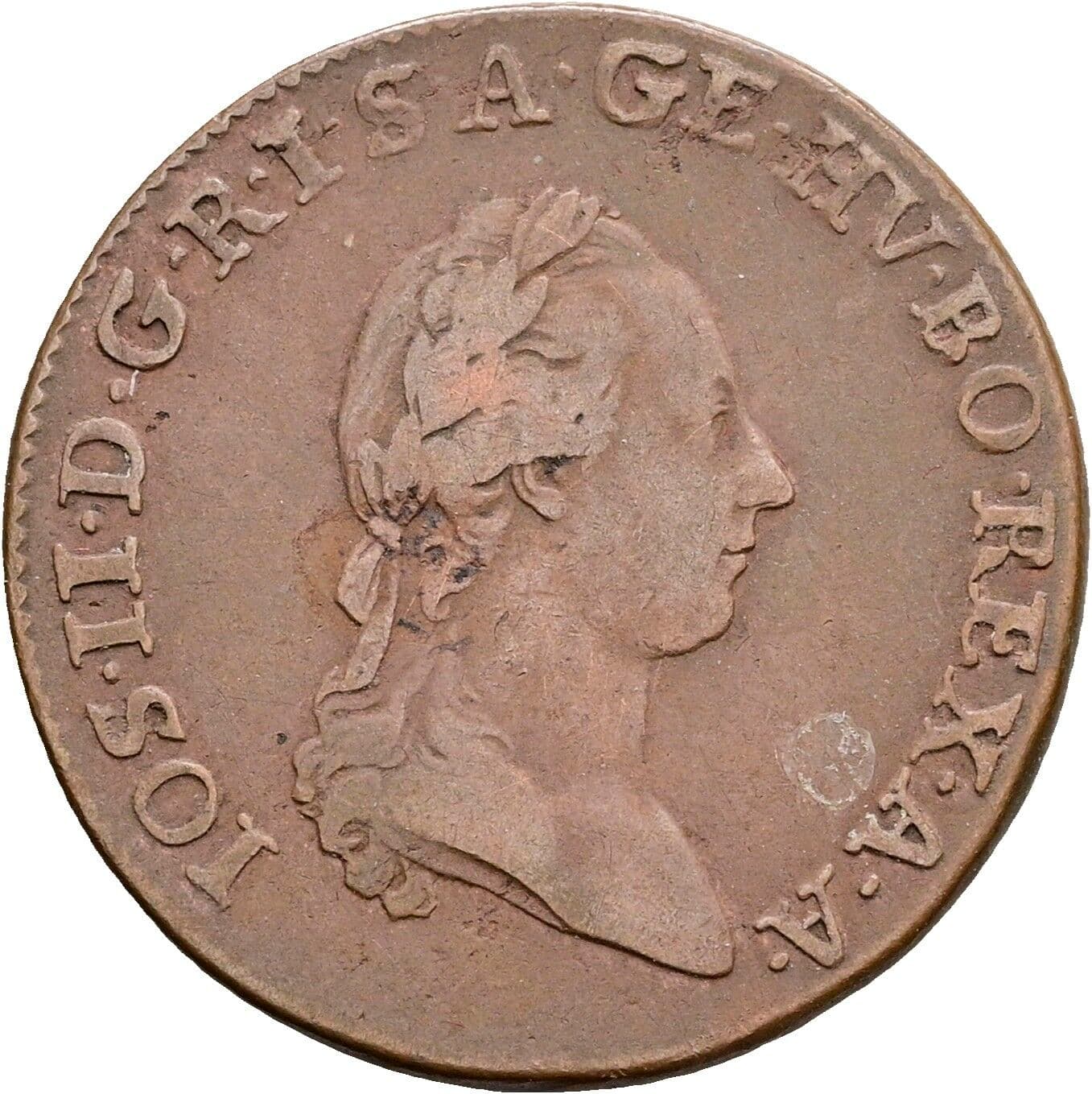 Kreuzer Joseph II. 1780-1790 1782 B, Kremnitz – Vorderseite