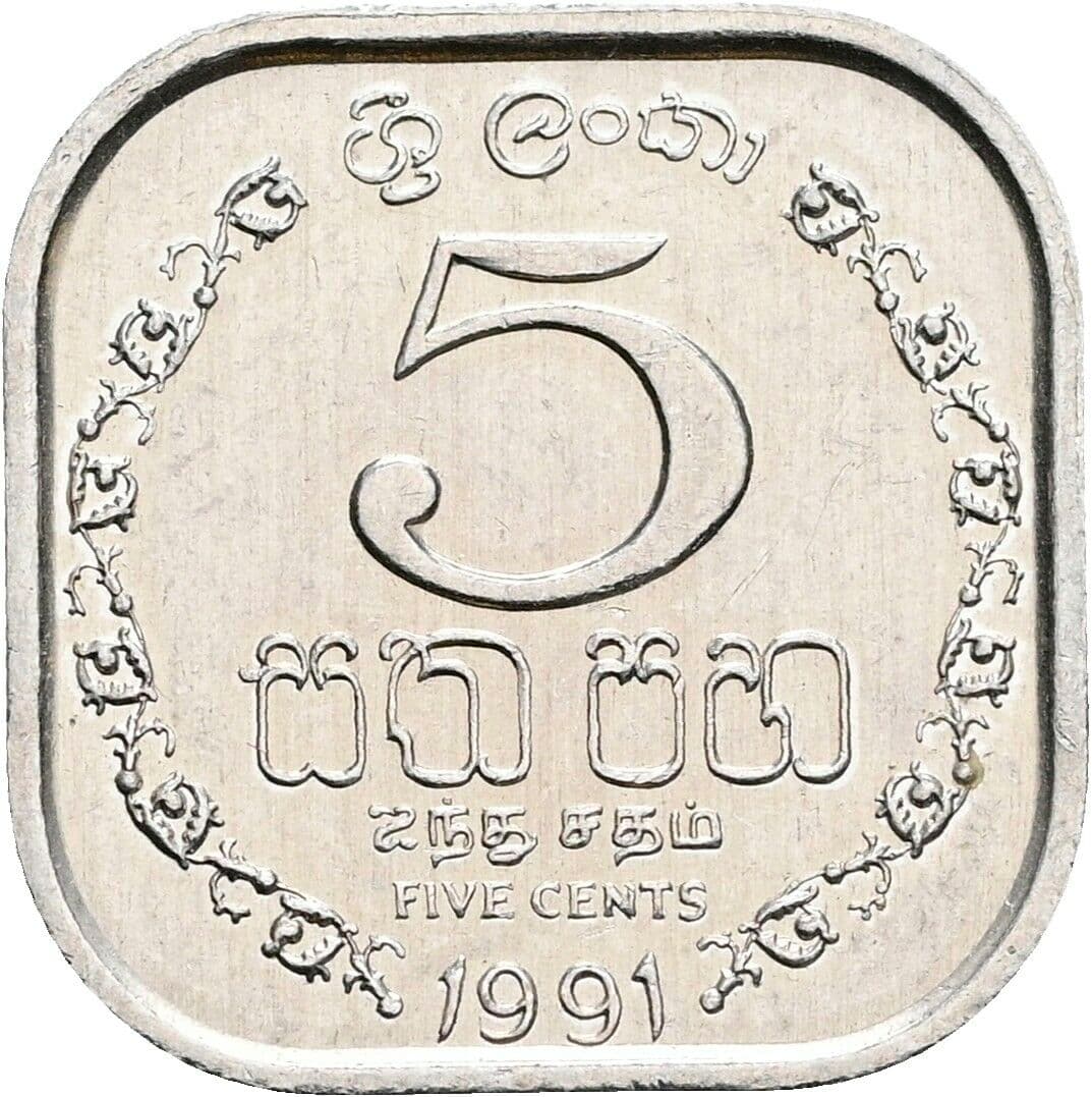 5 Cents 1991 – Vorderseite
