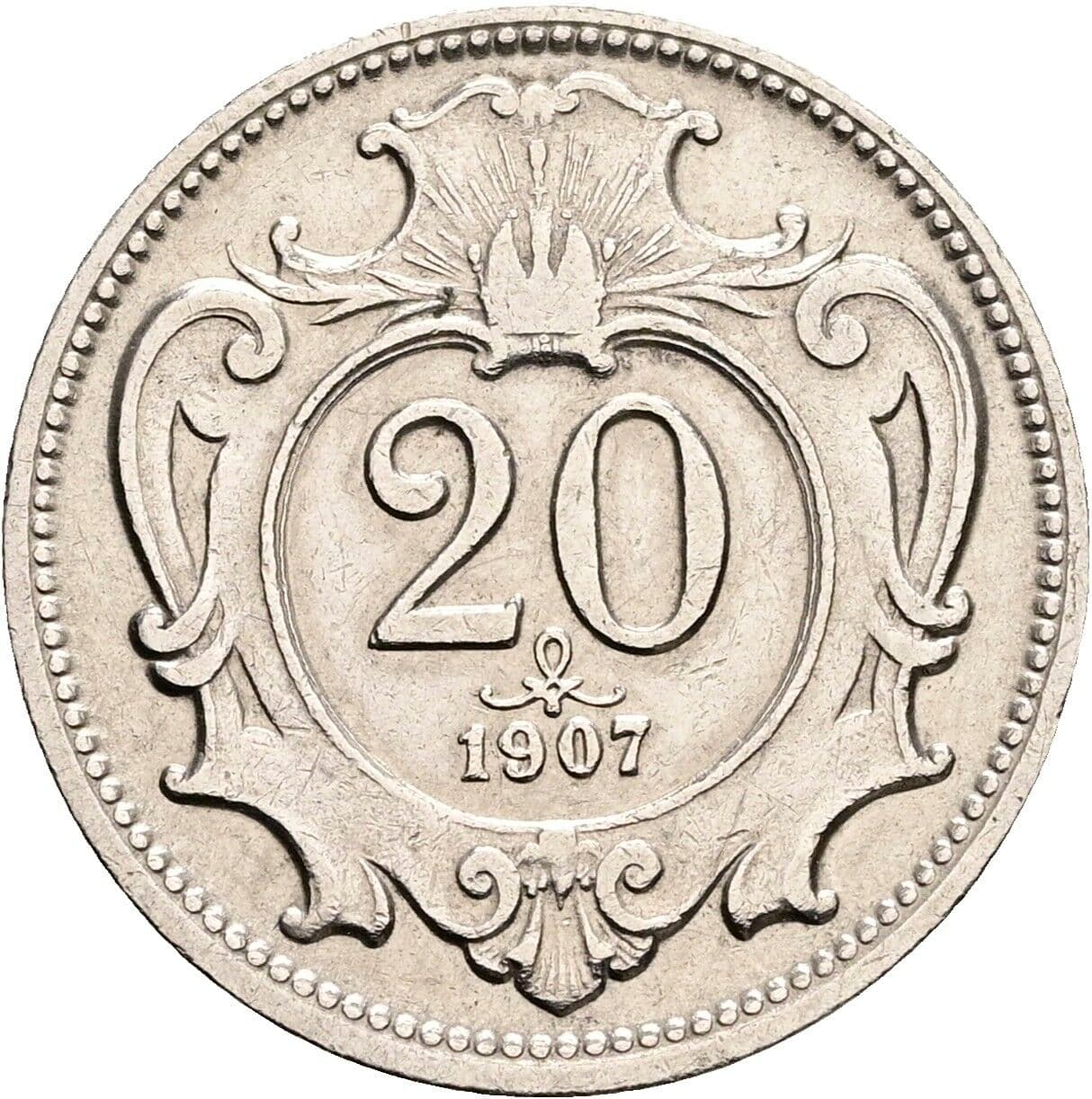 20 Heller Franz Joseph I. 1848-1916 1907 – Vorderseite