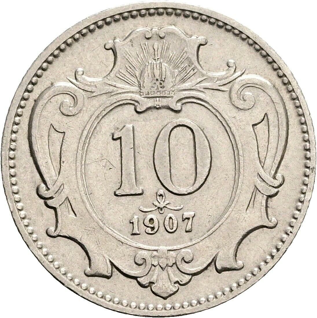 10 Heller Franz Joseph I. 1848-1916 1907 – Vorderseite