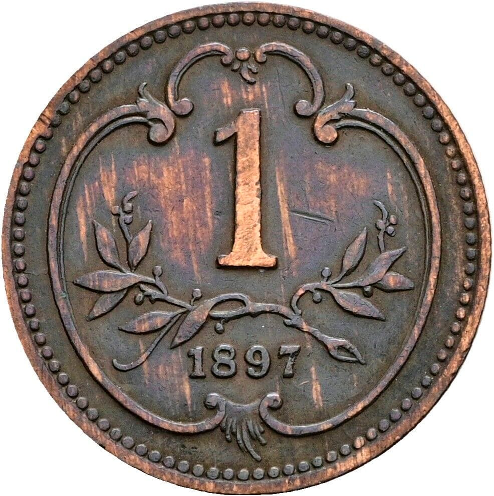 1 Heller Franz Joseph I. 1848-1916 1897 – Vorderseite