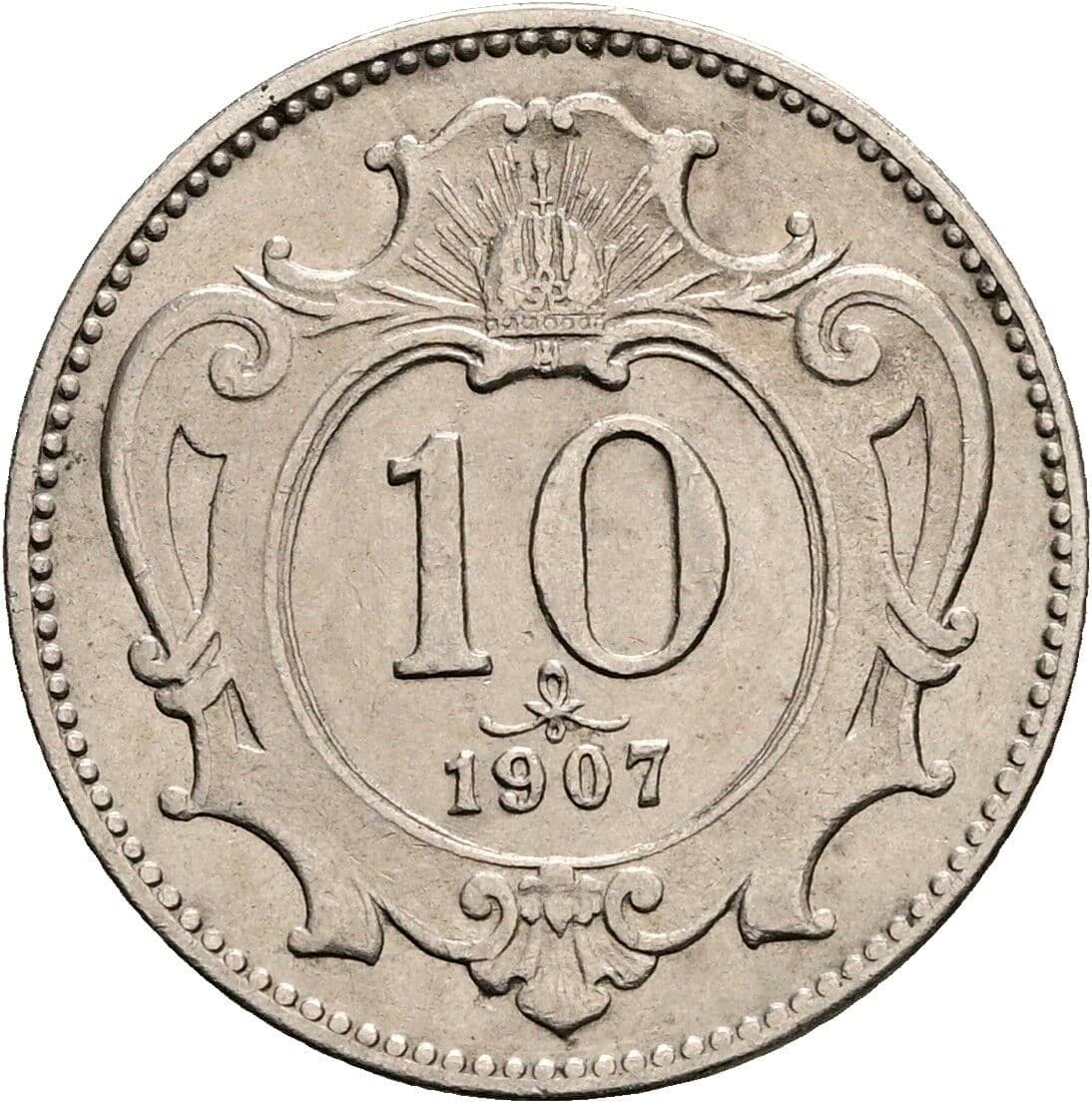 10 Heller Franz Joseph I. 1848-1916 1907 – Vorderseite