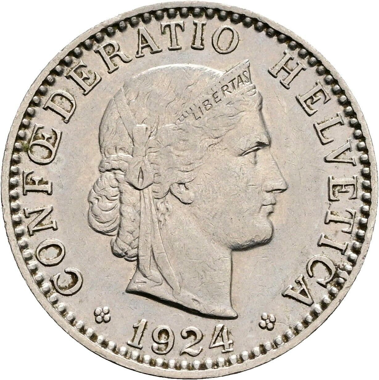 20 Rappen 1924 – Vorderseite