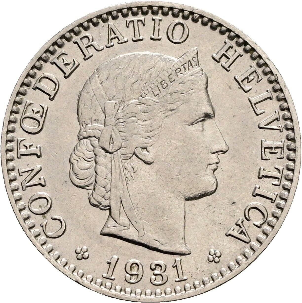 20 Rappen 1931 – Vorderseite