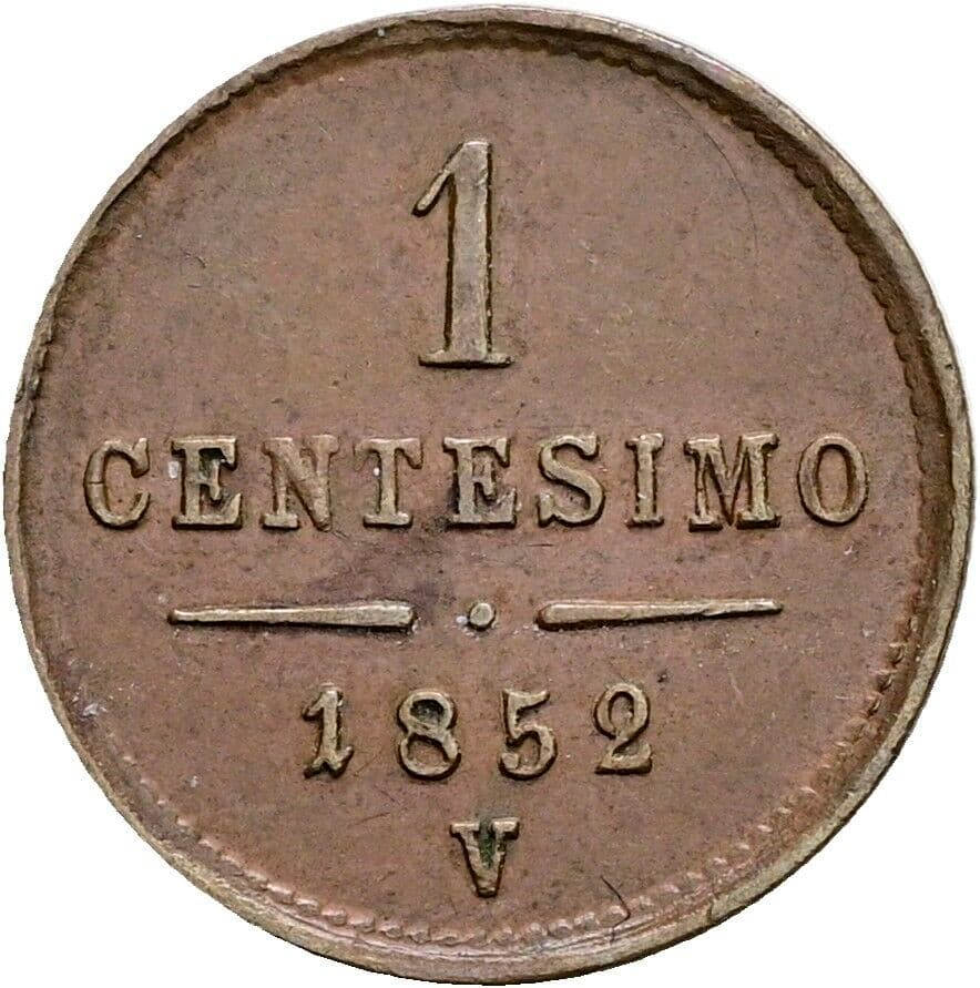 1 Centesimo Franz Joseph I. 1848-1916 1852 V, Venedig – Vorderseite