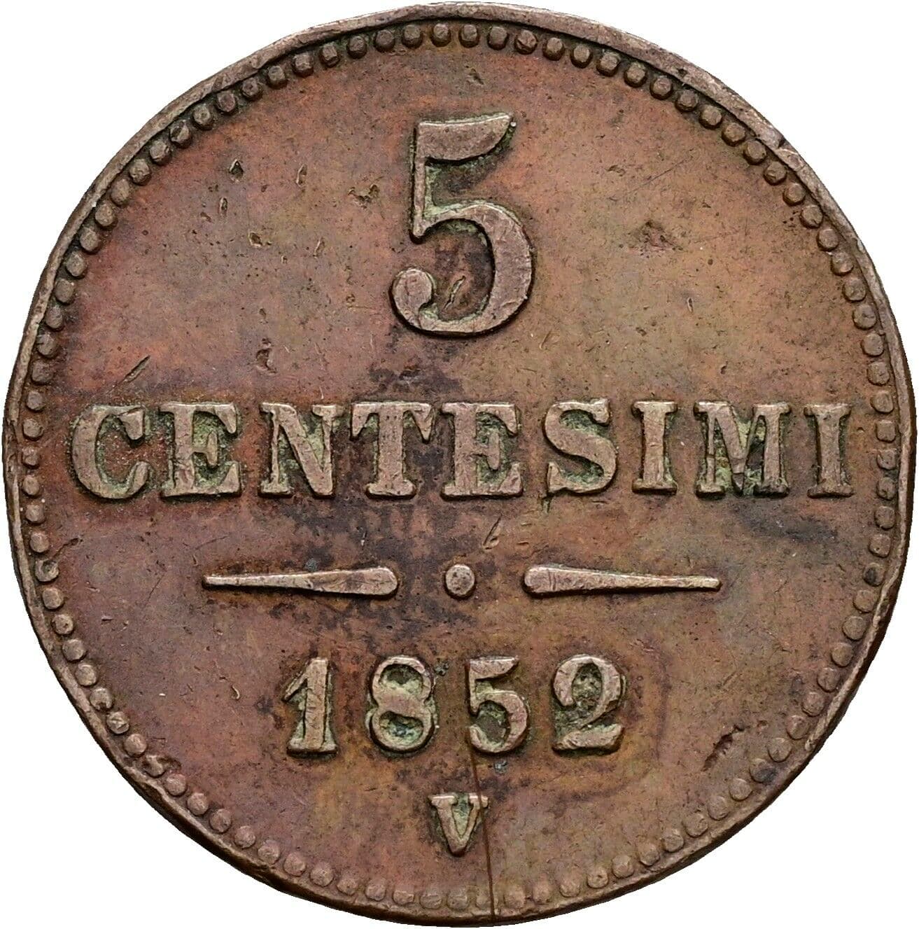 5 Centesimi Franz Joseph I. 1848-1916 1852 V, Venedig – Vorderseite