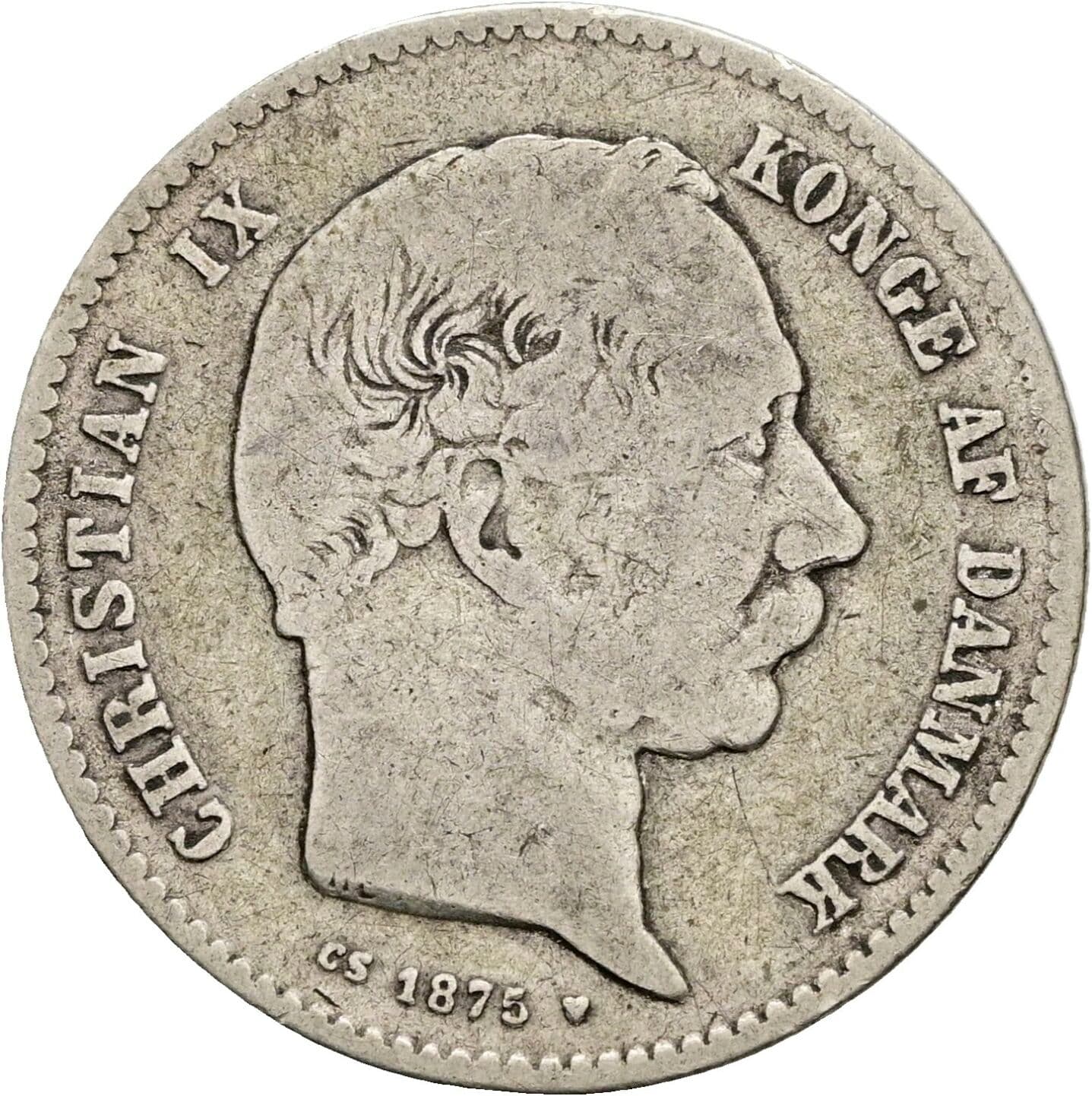 1 Krone Christian IX. 1863-1906 1875 – Vorderseite