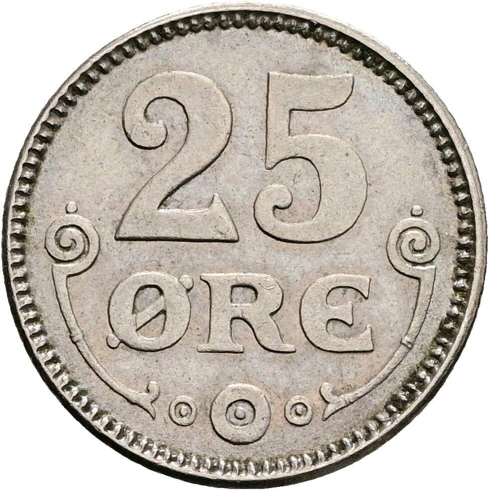 25 Öre Christian X. 1912-1947 1921 – Vorderseite