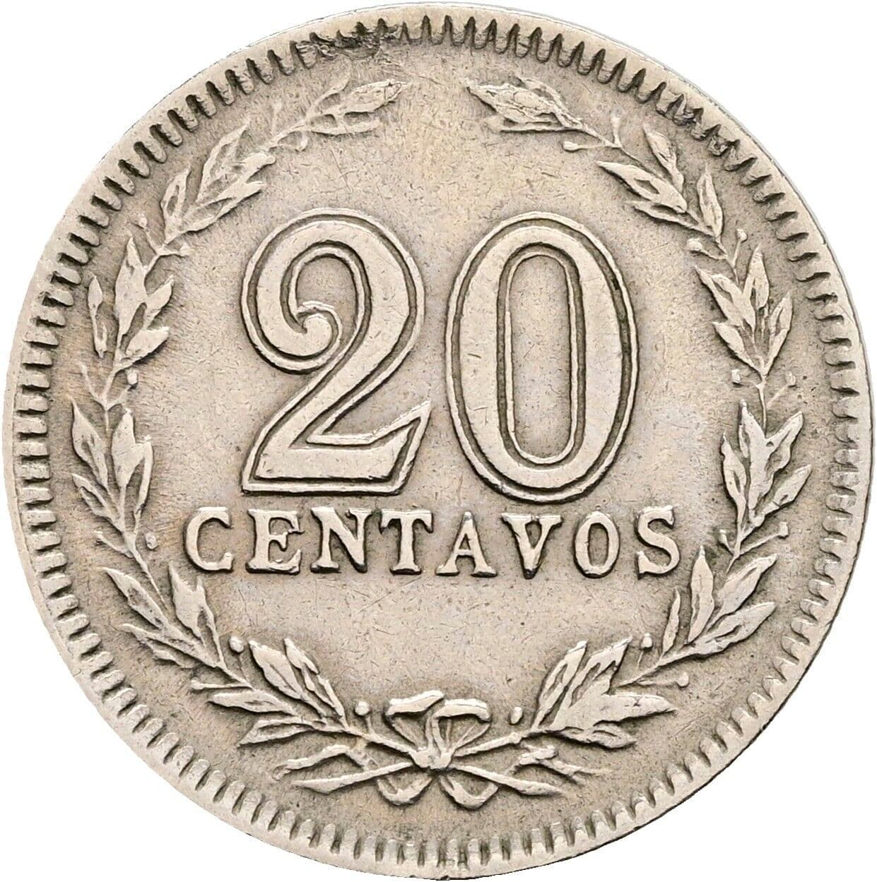 20 Centavos 1929 – Vorderseite