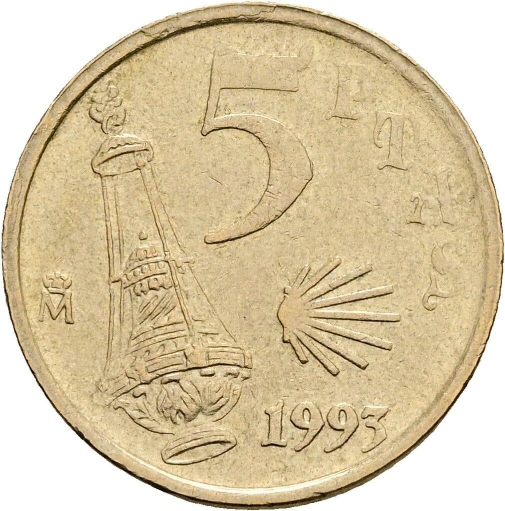 5 Pesetas 1993 – Vorderseite