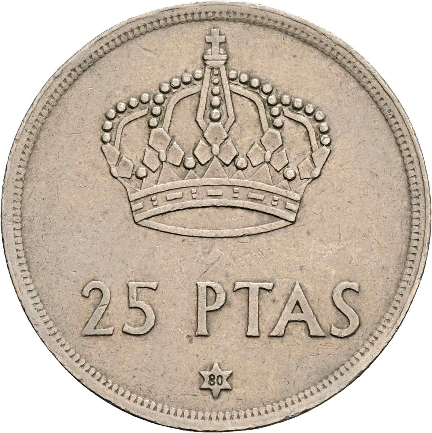 25 Pesetas Juan Carlos I (1975-2014) 1975 – Vorderseite