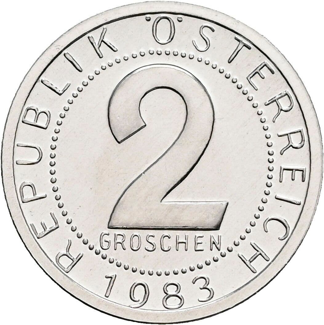 2 Groschen 1983 – Vorderseite