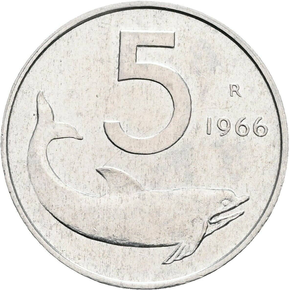 5 Lire 1966 – Vorderseite