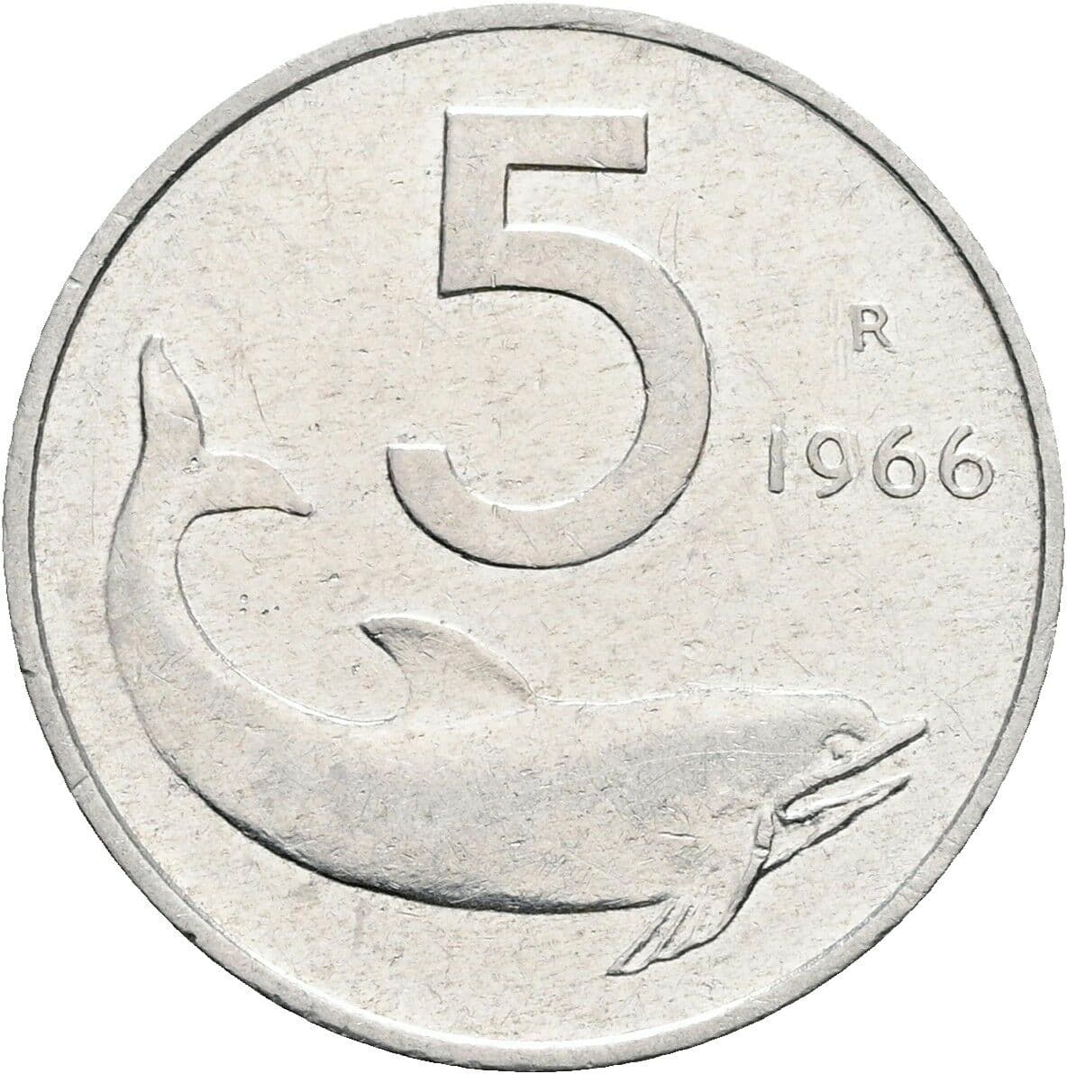 5 Lire 1966 – Vorderseite