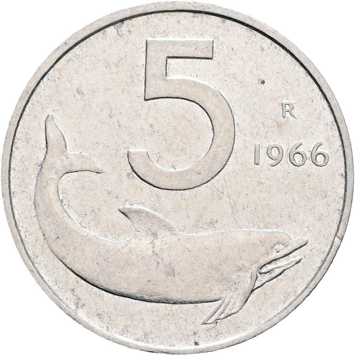 5 Lire 1966 – Vorderseite