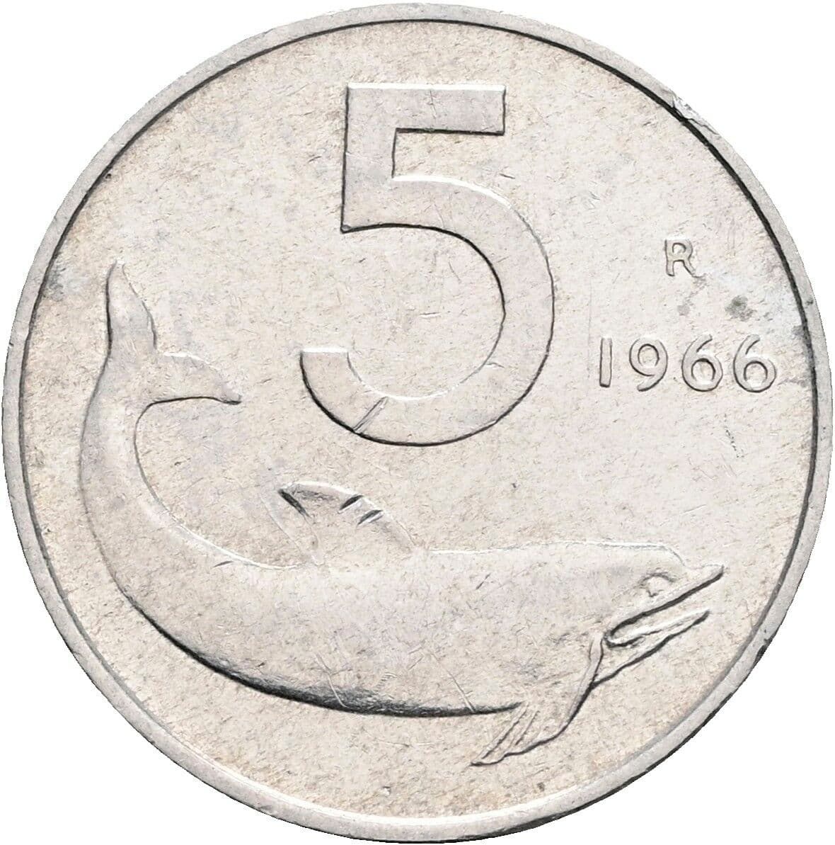 5 Lire 1966 – Vorderseite