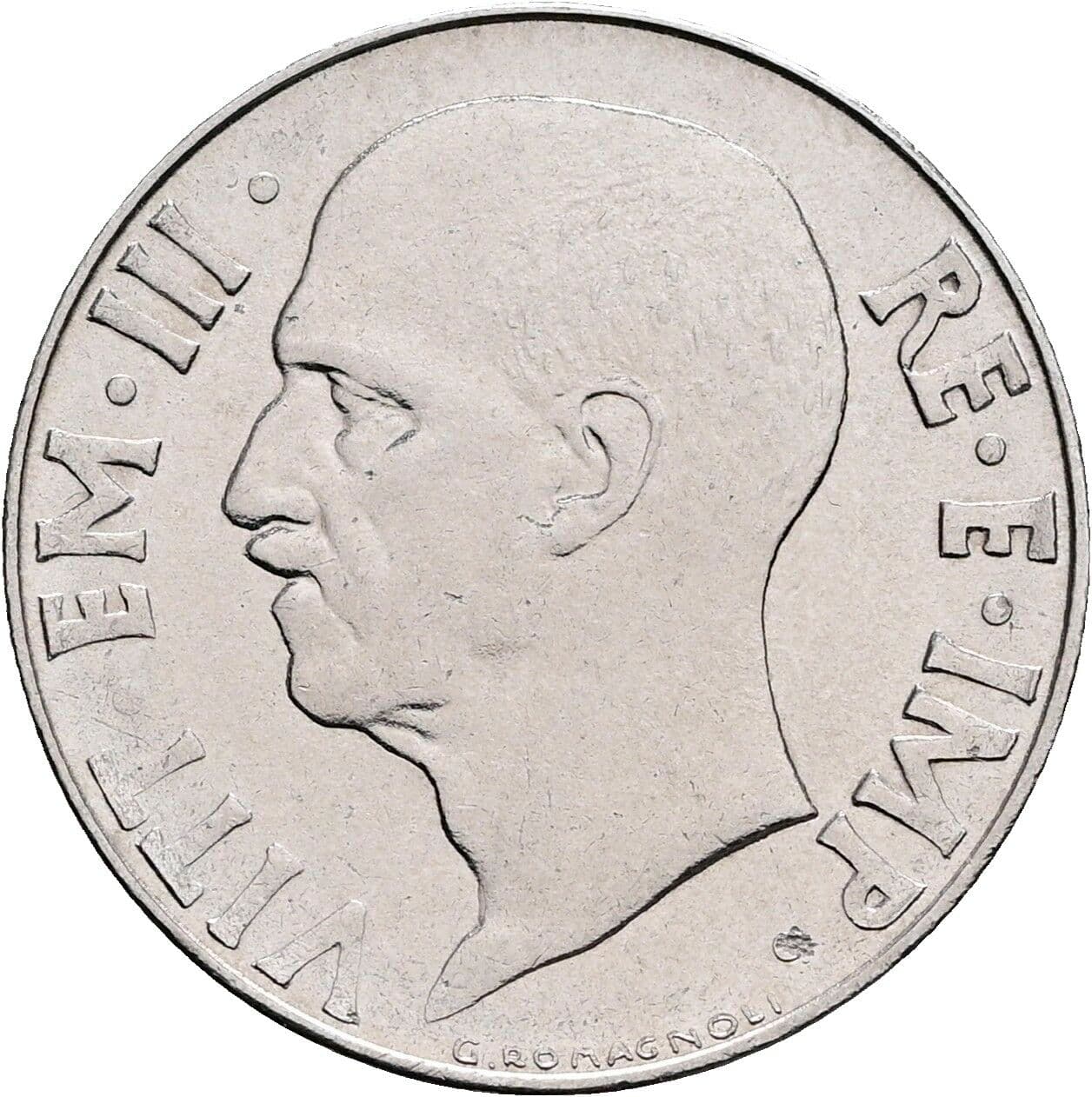 20 Centesimi Vittorio Emanuele III. 1900-1946 1942 – Vorderseite