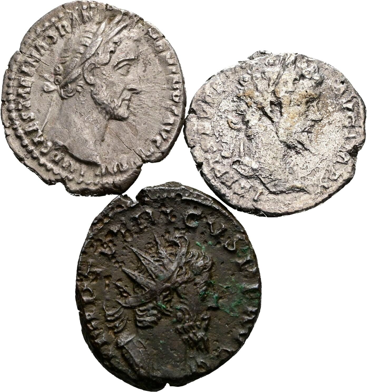 2x Denare+1x Antoninian – Vorderseite