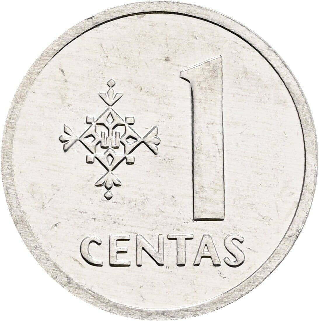 1 Centas 1991 – Vorderseite
