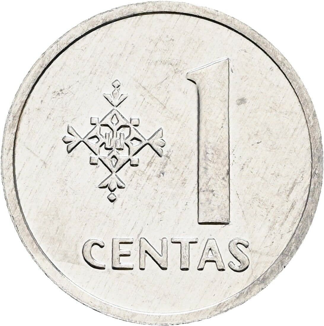 1 Centas 1991 – Vorderseite