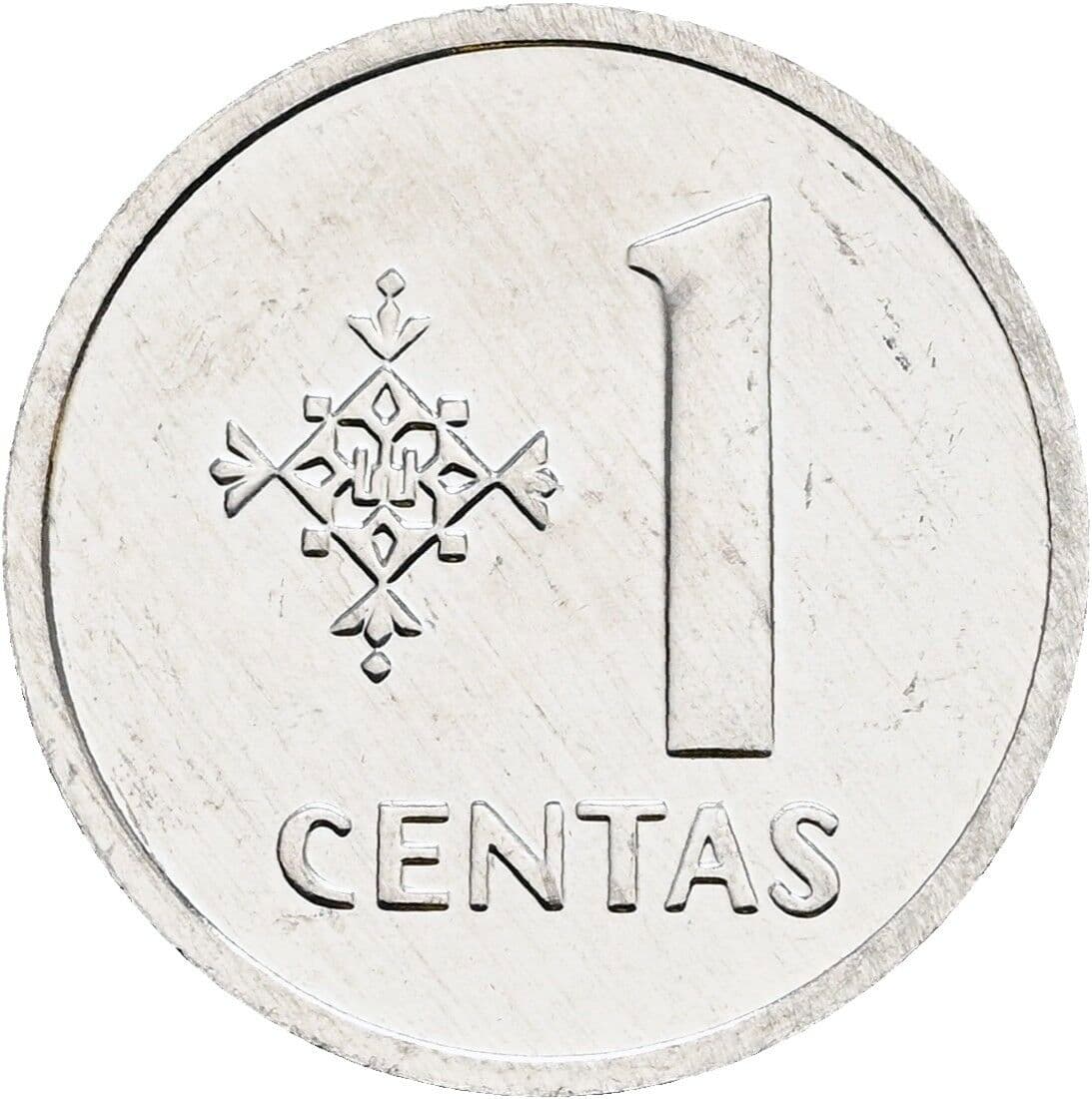 1 Centas 1991 – Vorderseite