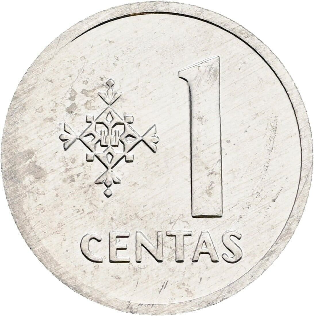1 Centas 1991 – Vorderseite
