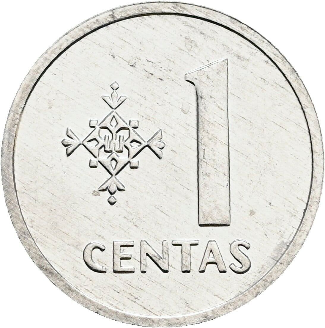 1 Centas 1991 – Vorderseite