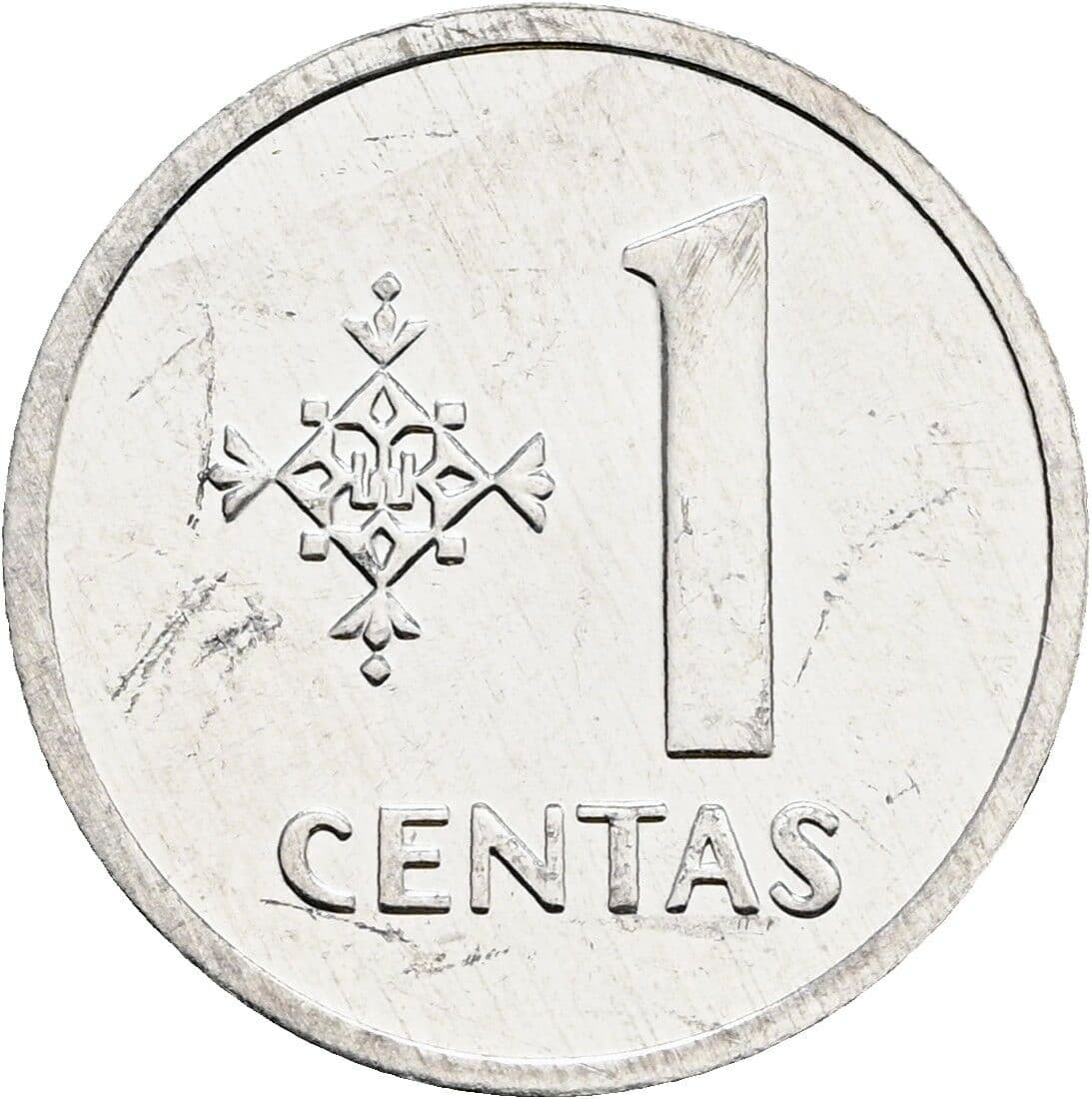 1 Centas 1991 – Vorderseite