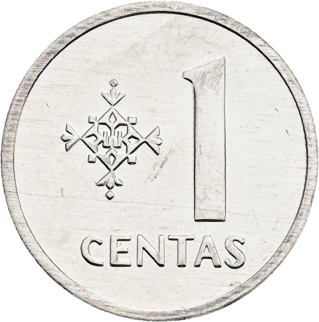 1 Centas 1991 – Vorderseite