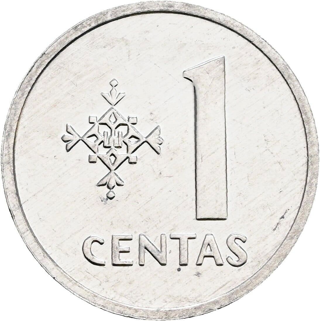 1 Centas 1991 – Vorderseite