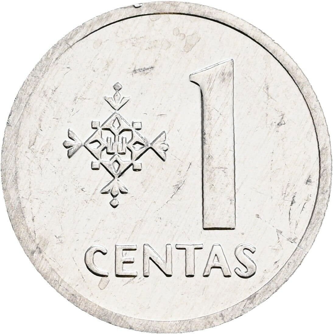 1 Centas 1991 – Vorderseite
