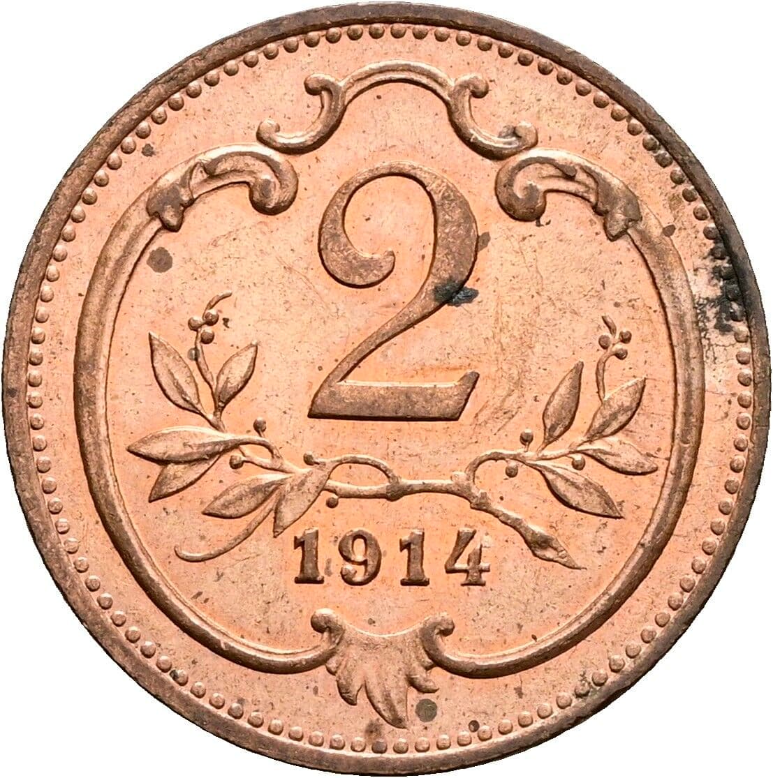 2 Heller Franz Joseph I. 1848-1916 1914 – Vorderseite
