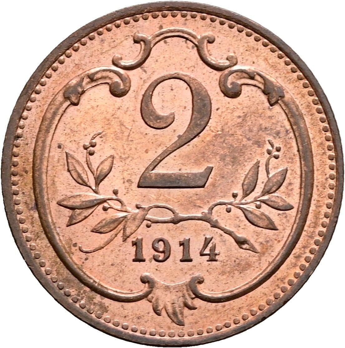 2 Heller Franz Joseph I. 1848-1916 1914 – Vorderseite