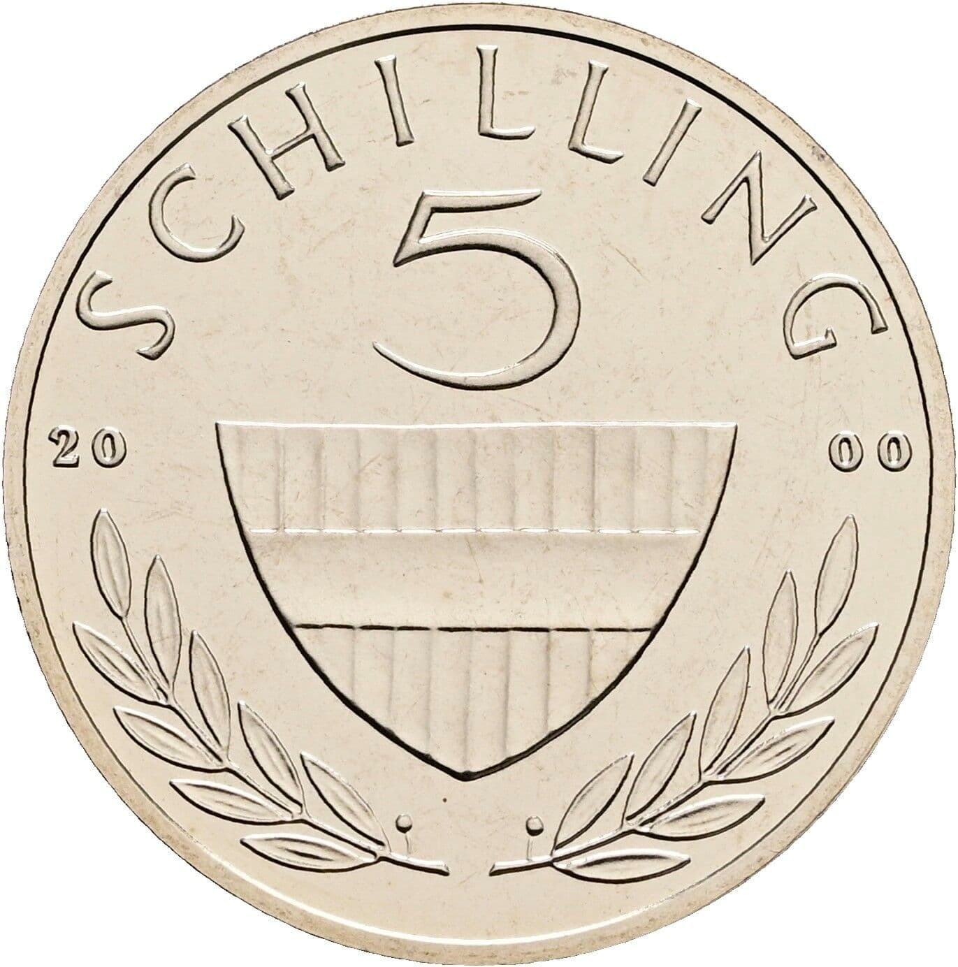 5 Schilling 2000 – Vorderseite