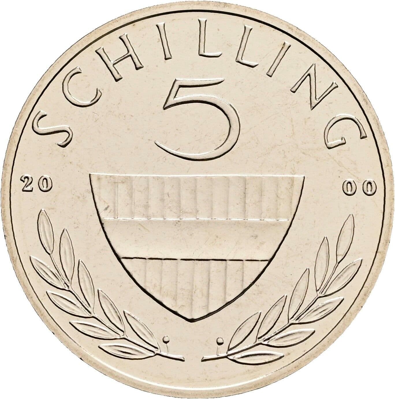 5 Schilling 2000 – Vorderseite