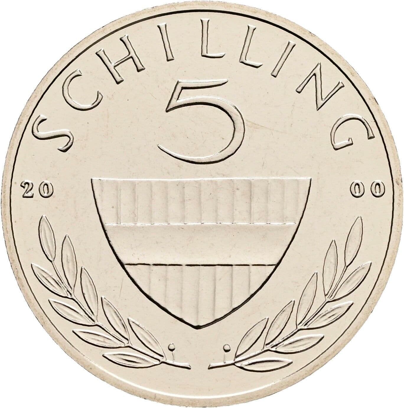 5 Schilling 2000 – Vorderseite