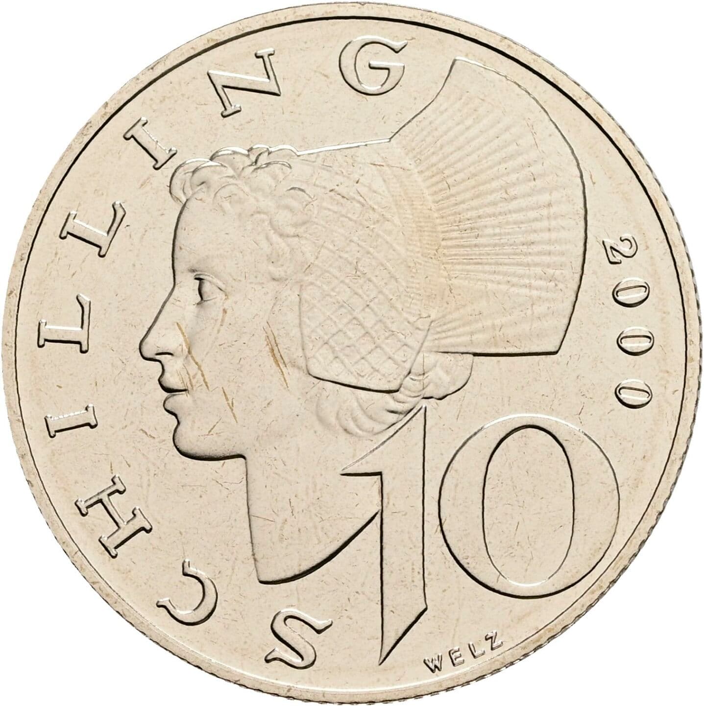 10 Schilling 2000 – Vorderseite