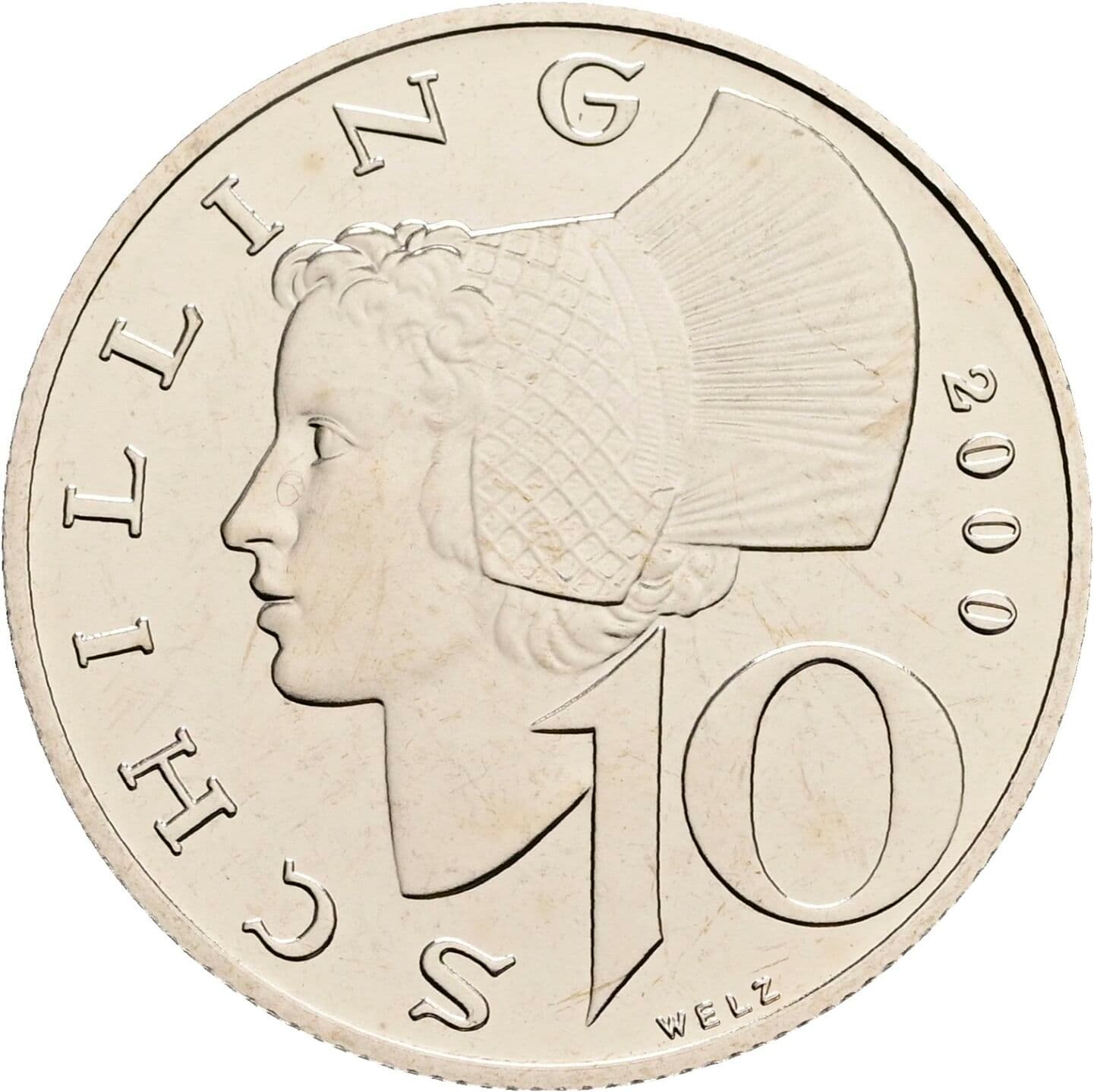 10 Schilling 2000 – Vorderseite