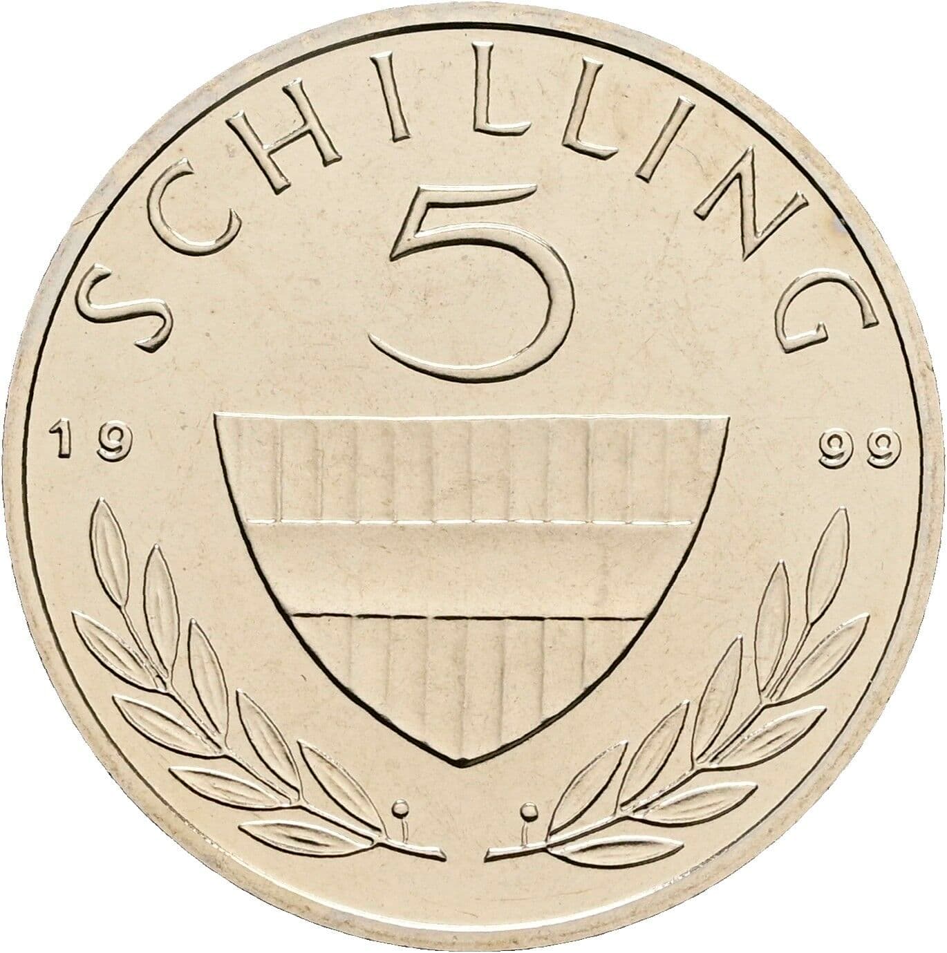 5 Schilling 1999 – Vorderseite