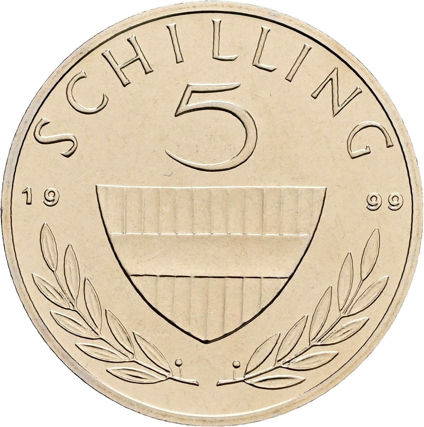 5 Schilling 1999 – Vorderseite