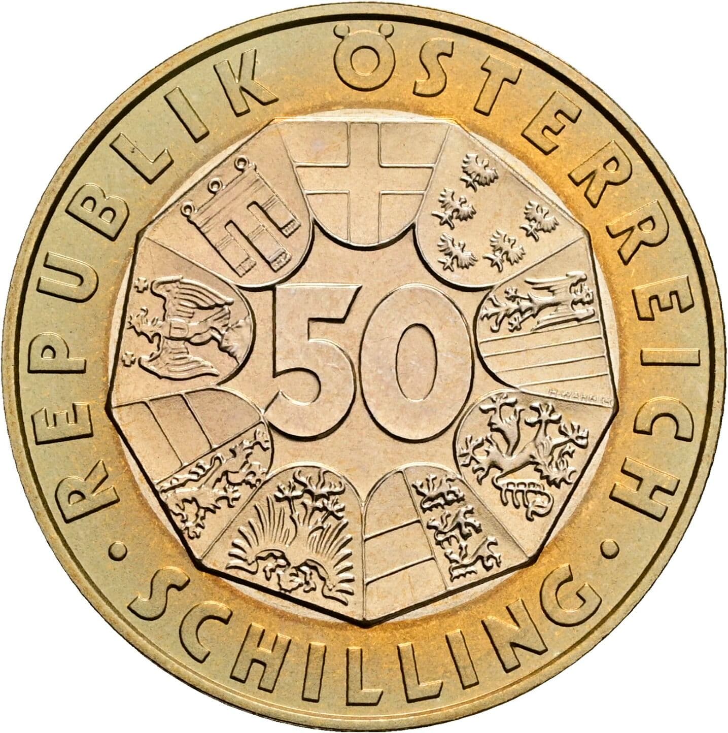 50 Schilling 1999 – Vorderseite