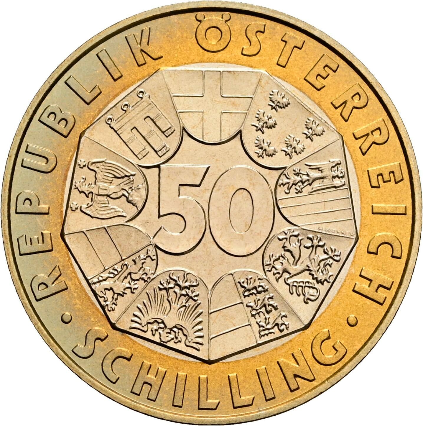 50 Schilling 1999 – Vorderseite